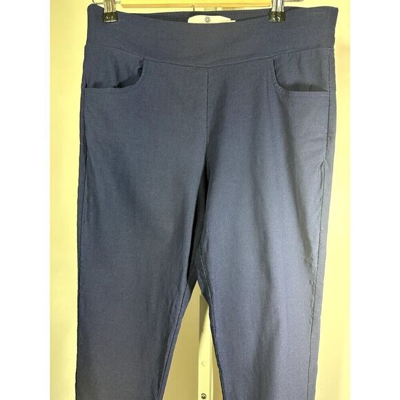 JEAN-PIERRE KLIFA Women's High Waist Straight Leg Cropped Trousers Blue Size 10 - Picture 3 of 10